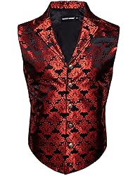 Barry.Wang Red Black Victorian Vest Loki Men