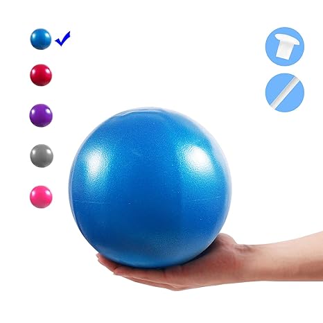 Vaupan Mini Exercise Ball, 9 Inch Small Gym Ball with Inflatable Straw for Yoga, Pilates, Stability, Barre, Physical Therapy, Stretching and Core ...