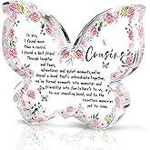 Butterfly Shaped Acrylic Gift for Cousin, Pink Flower Christmas Decoration Accessories, Butterfly Home Decoration, Acrylic Souvenir Birthday Gift for Cousin