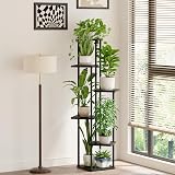 Bamworld 6 Tier Plant Stand Indoor Tall Metal Plant Shelf Black view 2