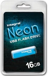 Integral TS-180561 Neon 2.0 USB Flash Drive 16GB Blue PC Mac Compatible