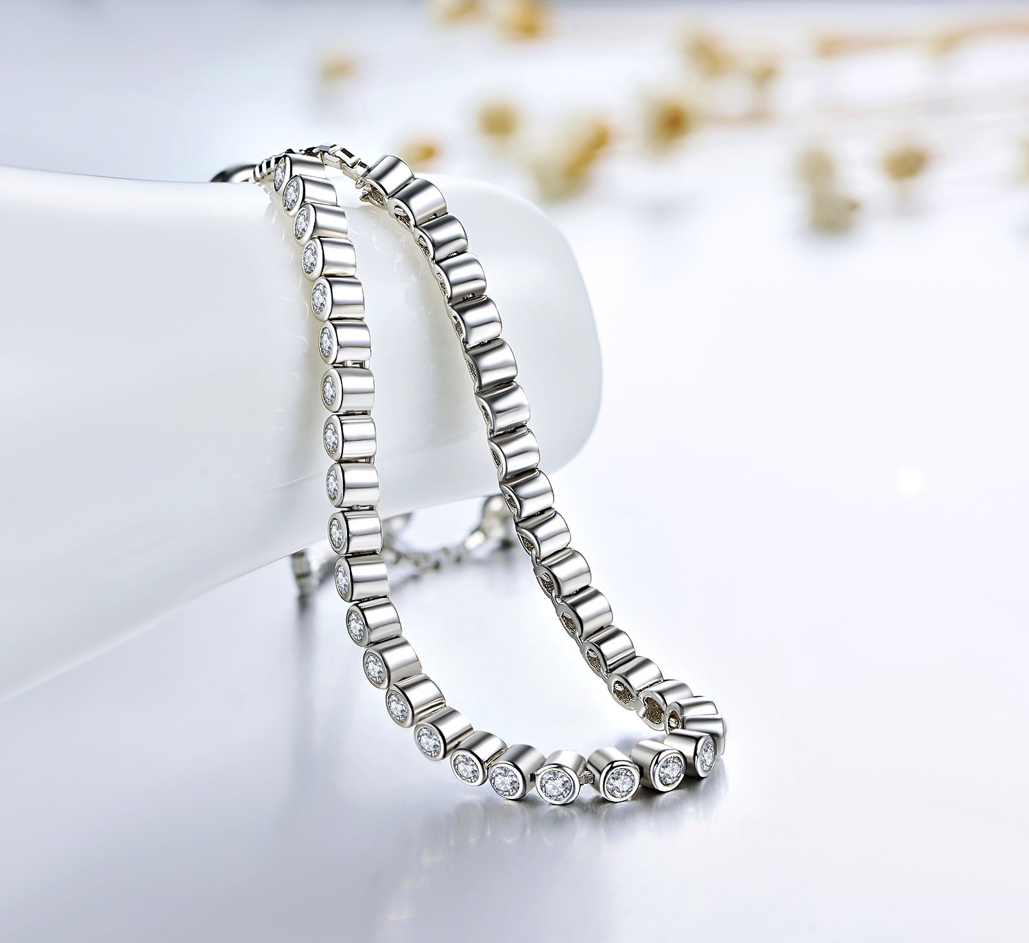 J.Vénus Damen Schmuck, 925 Sterling Silver Bling Damen Armband, handgefertigt, einstellbar, stilvoll und schön, Schmuck mit Etui