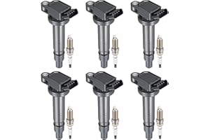 BDFHYK 6 Ignition Coil Pack UF495 and 6 Iridium Spark Plug 6176 Compatible with Toyota Tacoma Tundra 4Runner FJ Cruiser V6 4.
