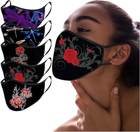 Generic 5 Teilige Frauen Gesichtsschutz Libelle Rosenblumendruck Staubdicht Winddicht Waschbar Wiederverwendbarer Mundschutz Mund Und Nasenschutz Amazon De Kuche Haushalt