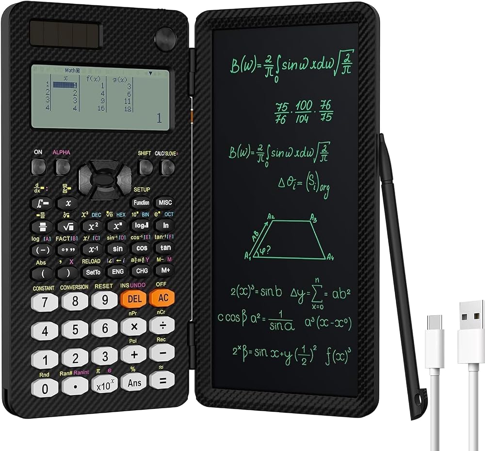 NEWYES Scientific Calculator Rechargeable with Writing Tablet and Pen