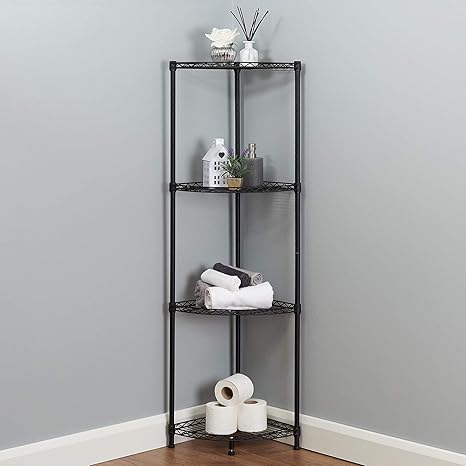 konzept badezimmer: Badezimmer Regal Schwarz Metall