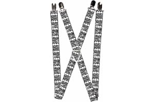 Buckle-Down Men's Suspenders-Batman Outlines Black/White