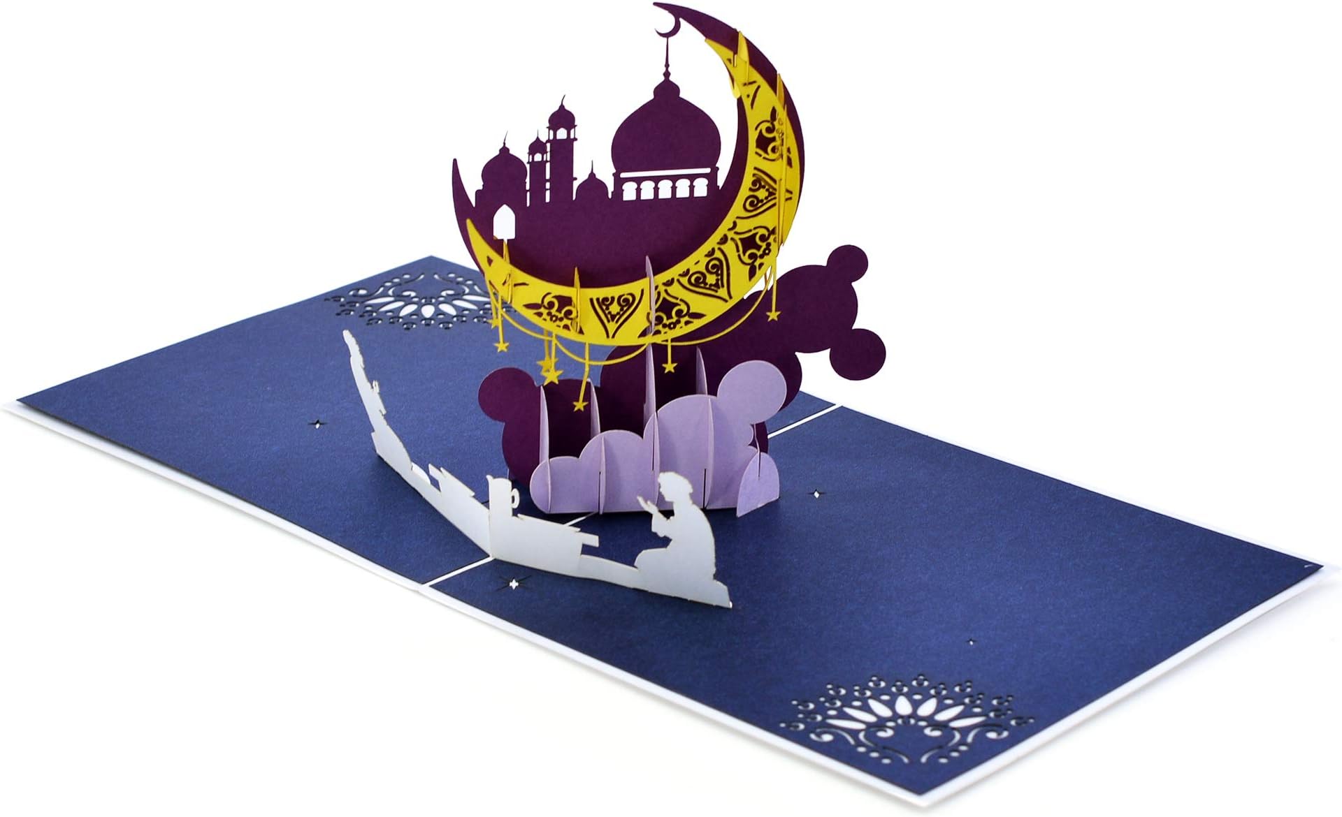 CUTEPOPUP Eid Ramadan Pop Up Cards with Unique Happy Ramadan Mubarak Design, Sophisticated Details Come in Shining Envelope - The Perfect Handmade Ramadan Gifts for Your Family and Your Friends.