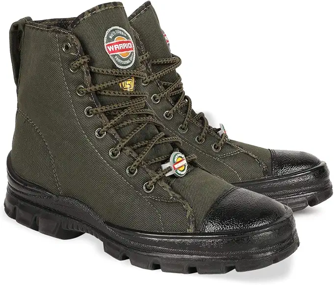 Liberty Warrior 88-46HSTG Jungle Boot for Men, Mens Canvas Boot (Available in 5 UK to 11 UK, Black &amp; Olive Green)