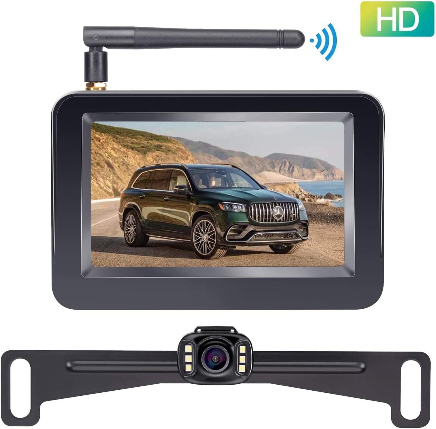 LeeKooLuu F08 HD Wireless Backup Camera and 4.3 Monitor System for Cars