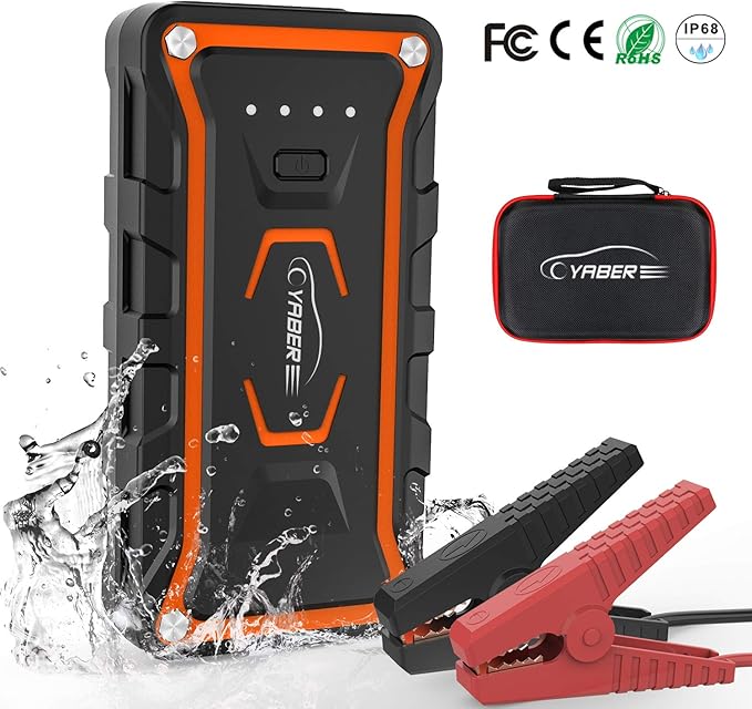 YABER Car Jump Starter, 1000A 15000mAh Battery Booster Pack with LCD