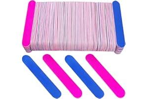 HOMEYERA Emery Boards for Nails, 100 Pcs Nail Files for Nature Nails Small Disposable Double Sided Colorful Nail File Bulk for Home Salon Travel Size Mini Manicure Kit for Men Women Kids Wood Emory Pink/Blue