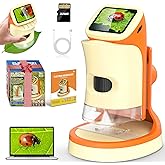 Microscope for Kids, 1000X 1080P Kids Microscope Handheld w/Full Color Manual, Pocket Digital Microscopes 8-12, Portable STEM Educational Toys Science for 5-7 Grandkids Students
