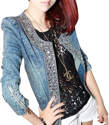 denim jacket with glitter