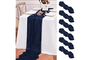 Teruntrue 6 Pack Navy Blue Table Runner 10FT Long Cheesecloth Table Runner Cheese Cloth Gauze for Wedding Party Birthday Deco