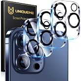 UniqueMe for 3 Pack iPhone 15 Pro/iPhone 15 Pro Max Camera Lens Protector | Drop Protection, Case Friendly, 9H Tempered Glass, Camera Cover Screen, New Version