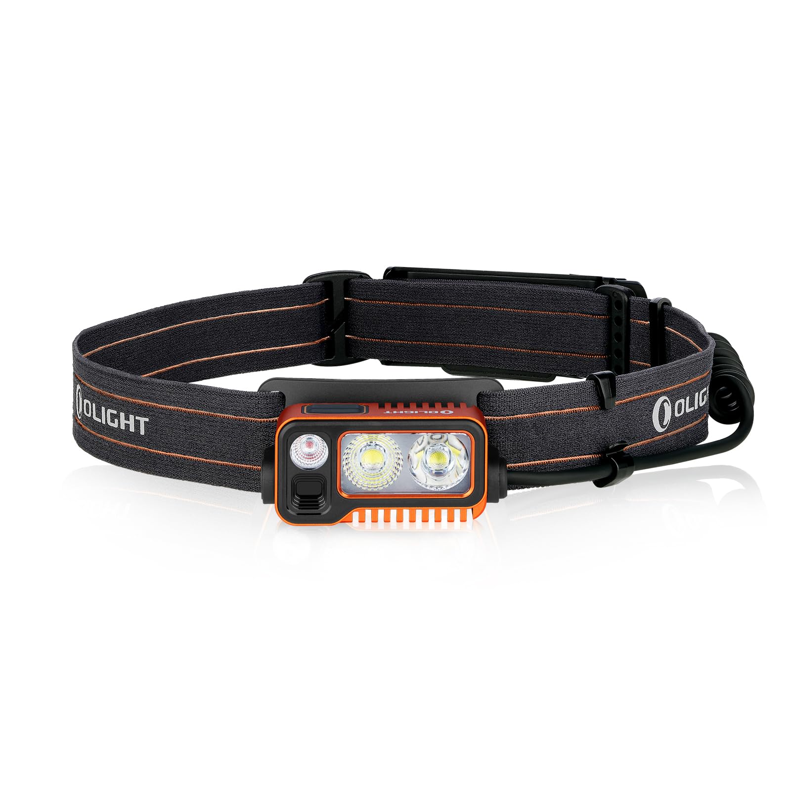 OLIGHT Array 2 Pro 1500 Lumens Rechargeable Headlamp with Ergonomic 60° Tilt and Smart Motion Sensor for Outdoor and Emergency（Orange）