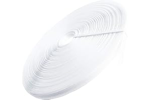 Abbaoww 50 Yards 12mm Wide High Density Polyester Boning for Sewing Wedding Dress Corset Party Gown Lingerie Nursing Cap, White