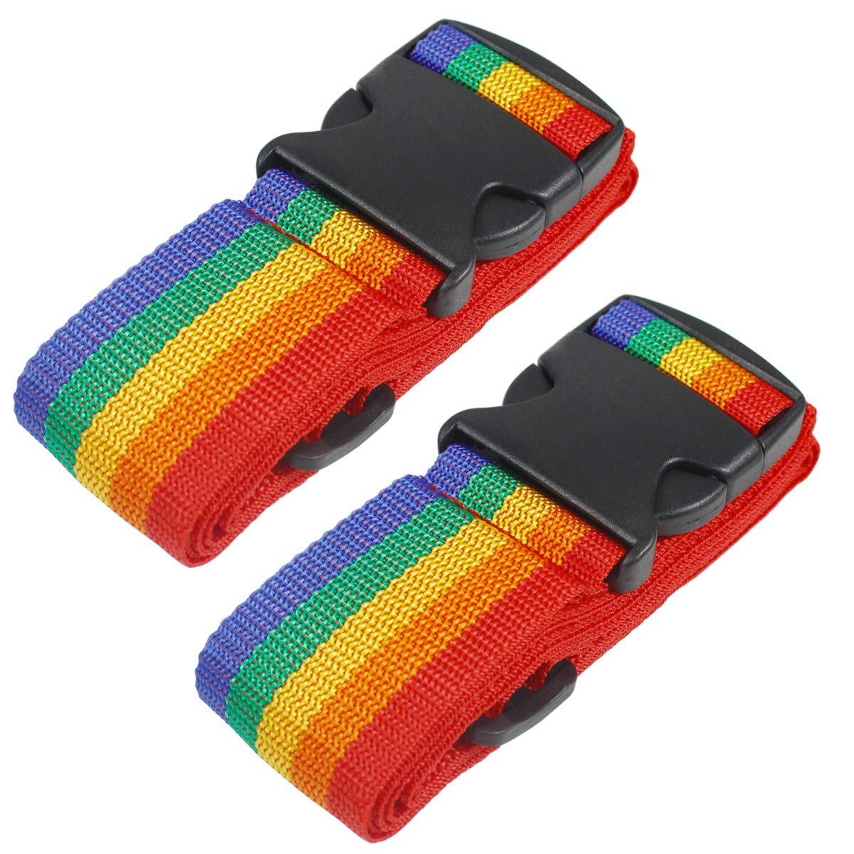 Heavy Duty Luggage Straps for Suitcases Packing Belts Travel Accessories Adjustable Bag Strap 2 Pack Rainbow