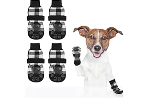 SCENEREAL Anti Slip Dog Socks to Prevent Licking Paws for Hardwood Floors, Double Sides Dog Shoes Boots & Paw Protectors for Hot/Cold Pavement, Dog Grippy Booties for Small Medium Large Senior Dogs