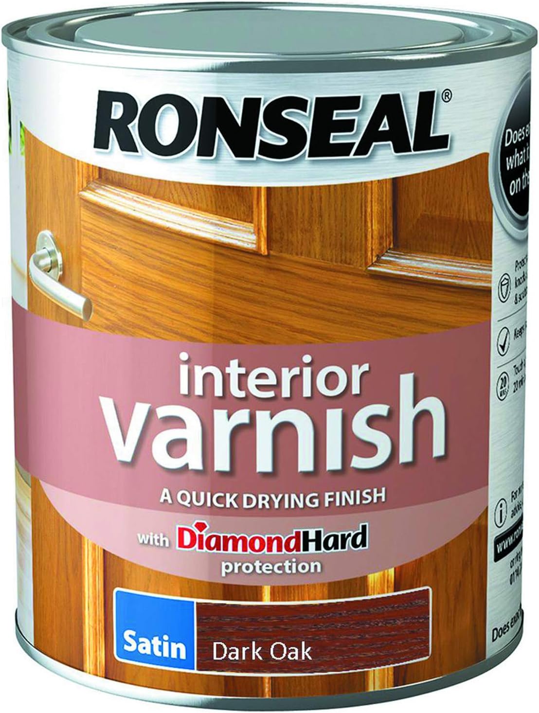 Ronseal Interior Varnish Dark Oak Satin 750ml, Various colours