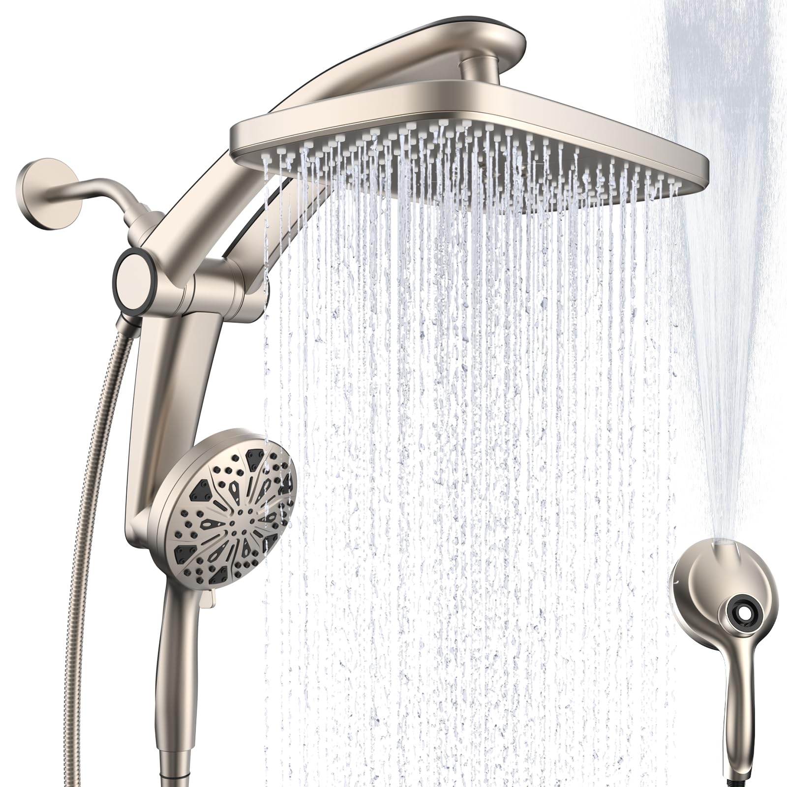 Rain Shower Head with Handheld High Pressure rainfall Shower Heads with ...