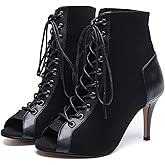 AUJ Danshs Women's Peep Toe Dance Stilettos High Heels-Mother's Day Gift,Sandals Fashion Sexy Lace Up Ladies Dress Pumps Ankle Booties