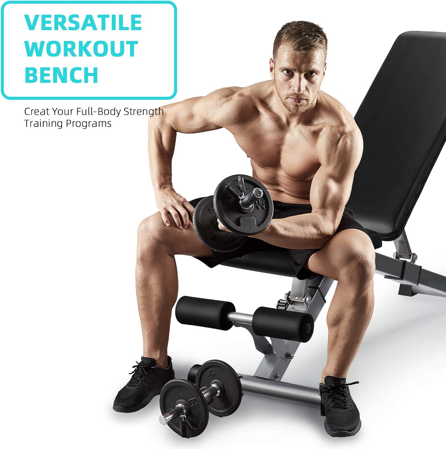 Adjustable Weight Bench, Utility Workout Bench for Home Strength Training, Flat Incline Decline Exercise Workout Bench for Home Gym : Sports & Outdoors