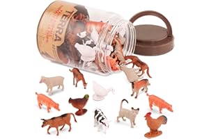 Terra by Battat – 60pcs Farm Animals Toy Tube – Mini Plastic Barnyard Animal Figurines for Kids – Includes Cow, Pig, Goat, Sheep & More – Educational Playset for Toddlers Ages 3+