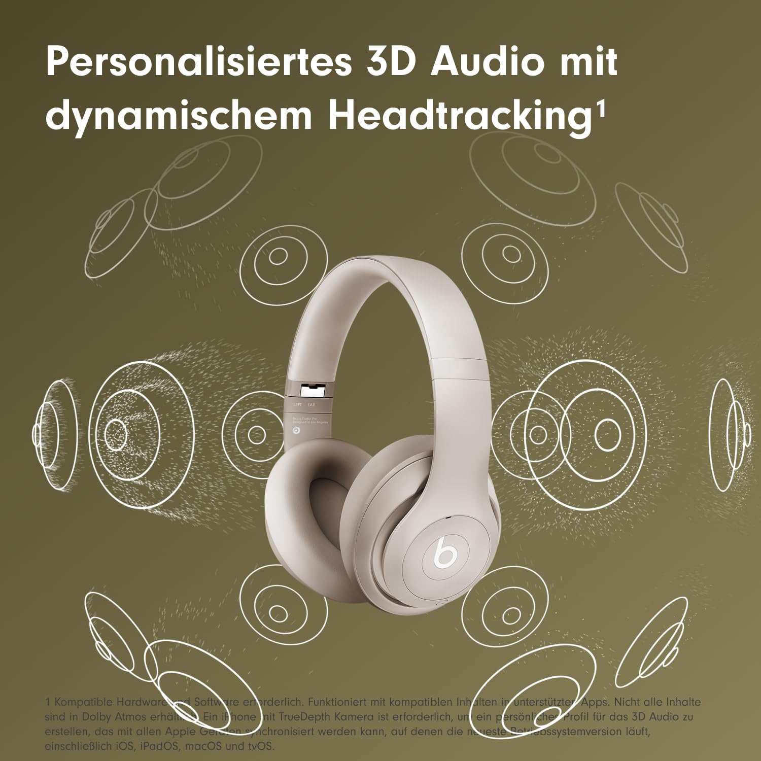 Beats Studio Pro – Kabellose Bluetooth Noise Cancelling Kopfhörer – Personalisiertes 3D Audio, USB-C verlustfreies Audio, Apple & Android Kompatibilität, Bis zu 40 Stunden Wiedergabezeit - Sandstein 6