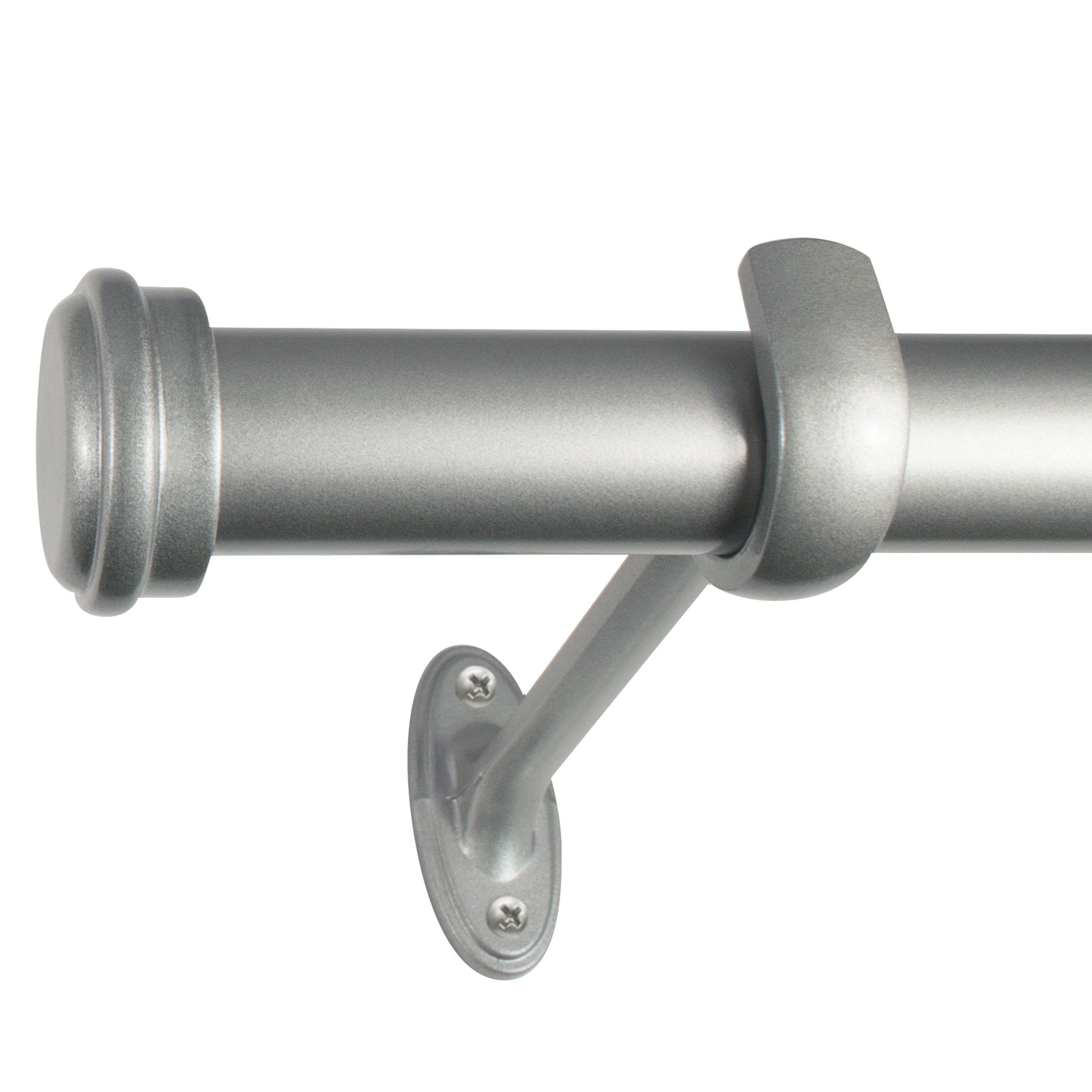 Decopolitan End Cap Single Curtain Rod, 72 to 144-Inch, Nickel