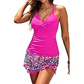 Daci Womens Tankini Swimsuits with Skirt - 2 Piece Tummy Control Bathing Suits Knot Twist Tankini Sets 2025