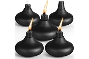 FAN-Torches 5 Pack Metal Table Top Torches, 24.5oz Citronella Torches for Outside, Refillable Flame Light Torch, Decorative Tabletop Lantern for Yard, Patio, Deck, Garden, Party, Landscape