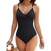 Blooming Jelly Women's One Piece Swimsuit Tummy Control Bathing Suit Textured Full Coverage Slimming Swimwear