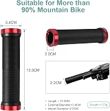 URAQT Bike Handlebar Grips Double Lock Anti-Slip Red view 2