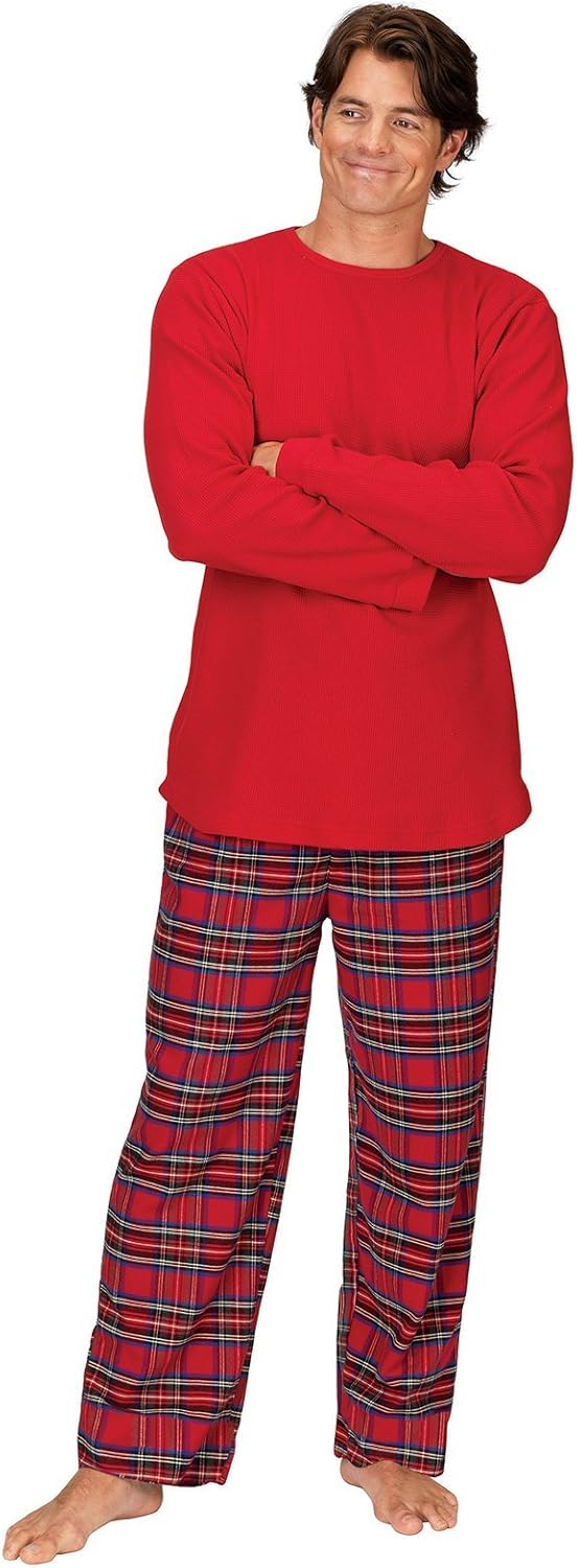 PajamaGram Mens Pajamas Set Plaid - Mens Flannel Pajama Set at  Men’s Clothing store