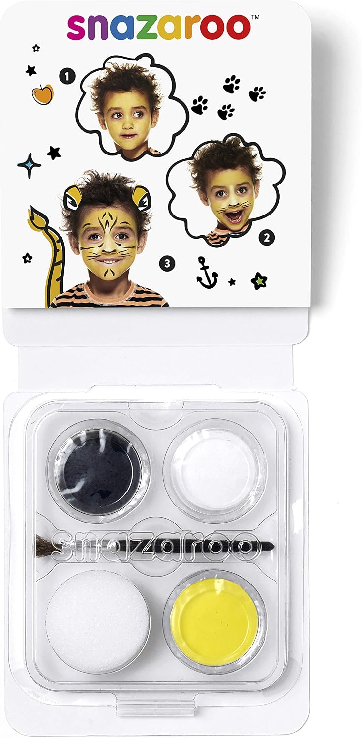 Snazaroo Mini Face Paint Theme Pack, Tiger, Multi-colour, Size 8 - Image 3