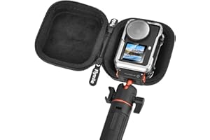 Flymile Action 6 Carrying Case (for Cage) + Screen Protector for DJI Osmo Action 6, Small Bag PU Hard Travel Portable Tempere