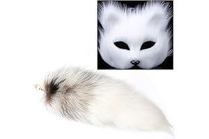 Lupidyyxun Therian Mask and Tail for Girl Furry Cat Fox Wolf Mask Therian for Women Halloween Costume