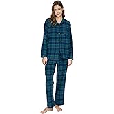 TONY AND CANDICE Women's 100% Cotton Long Sleeve Flannel Pajama Set Sleepwear