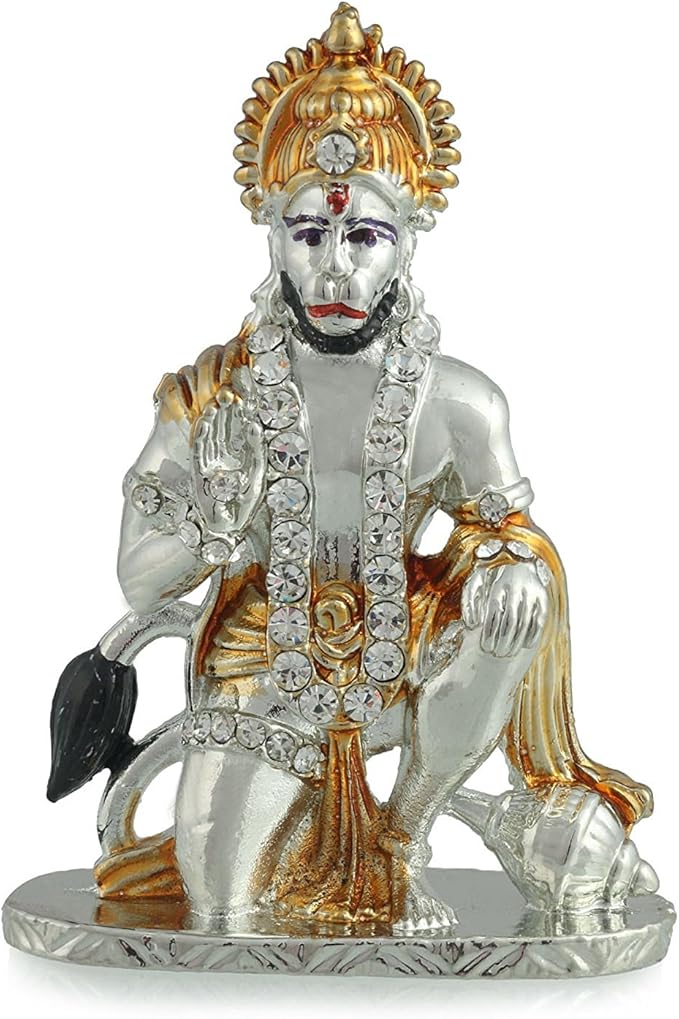 Divine Gifts Hanuman Idol Statue Silver Golden, Hanuman