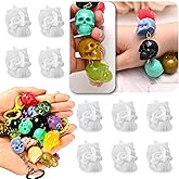 ZQYSING Halloween Skull Resin Molds, Set of 10 Skull Crafting Molds | Small Skull Molds Silicone for Epoxy Resin Casting, Keychain Bracelet, Little Skeleton Candle, String Lights Halloween Decor