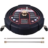 Tool Daily 15 Inch Pressure Washer Surface Cleaner with 3 Wheels | 2 Extension Wands, Surface Cleaner for Pressure Washer Attachment for Concrete, Driveway, Sidewalk, Patio, 3600 PSI