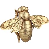 OMISTAR Large Gold Bee Wall Sculpture, Gold Resin Bee Wall Art, Vintage Insect 3D Honey Bee Hanging Ornament for Living Room Bedroom, 7.79 x 5.51 Inch
