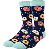 HAPPYPOP Men's Funny Donut Socks Pickle Cake Burger Socks, Donut Pickle Gifts, Novelty Food Socks