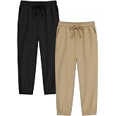 Cooraby 2 Pack Toddler Boys Jogger Pants Uniform Pants for Kids | Quick Dry&amp;Elastic Waist And Drawstring,Machine Washable,Good For Sports Or Casual In Autumn,Won't Slip,Suitable For 2-5T