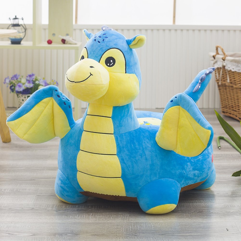 Vercart Canape Lit Enfant Fauteuil Pour Garcon Fille Chaise Rembourree Coussin De Sol Pouf Bebe En Coton Siege Enfant Doux Confortable Animal Decoration Pour La Chambre Denfant Dragon Bleu Ameublement Et Decoration