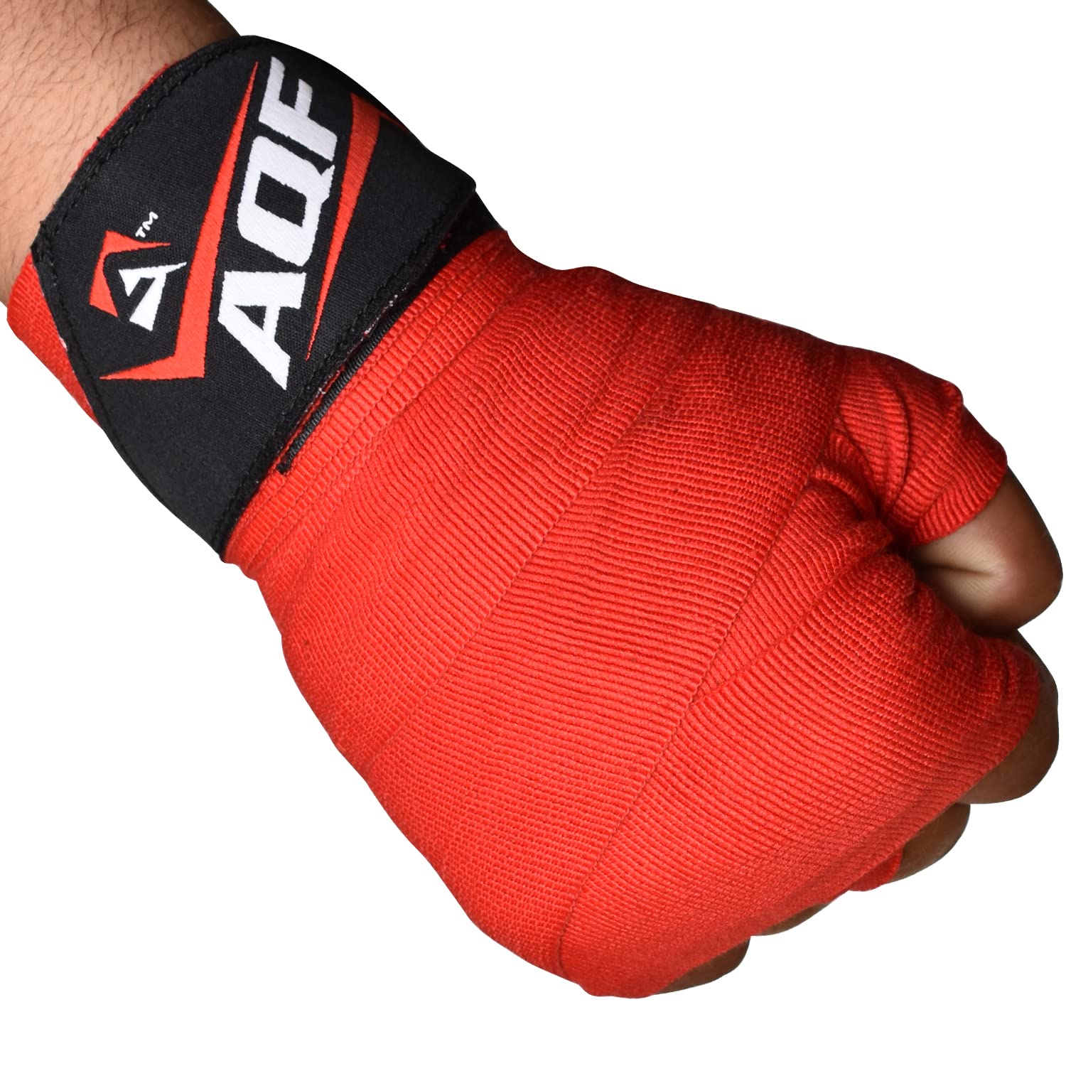 AQF Boxing Wraps Inner Gloves - 4m Elasticated Thumb Loop Punching Hand Wraps - Muay Thai Hand Training Protection Mitts for Boxing, MMA Kickboxing Martial Arts, Sports - Men & Women