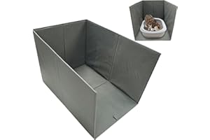 Bhyhok Cat Litter Box Enclosure Splash Guard Large Foldable Removable Mat, Tall for Litter Contained High Side Out Litter Box Keeping Litter Off Floor Easy Clean (26.4 * 21.3 * 16.5 inch)