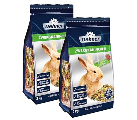 Dehner Premium Zwergkaninchenfutter, 2 x 2 kg (4 kg)